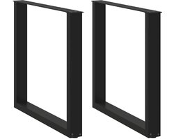 vidaXL Salontafelpoten - U-vormig - Staal - Zwart Eettafel Potten - Salontafel Poten - Tafelpoten Zwart - Metalen Tafelpoten - Eettafel Onderstel