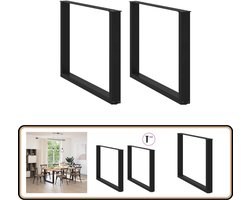 vidaXL Salontafelpoten U-vormig Staal Zwart Eettafelpoten - Salontafelpoten - Tafelpoten Set - Metalen Tafelpoten - Zwarte Tafelpoten