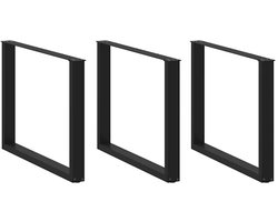 vidaXL Salontafelpoten U-vormig staal zwart Eettafelpoten - Tafelpoten - Metalen Tafelpoten - Zwarte Tafelpoten - Industriële Tafelpoten