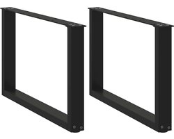 vidaXL Salontafelpoten - U-vormig - Zwart Staal Salontafelpoten - Tafelpoten - U-vormige Tafelpoten - Zwarte Tafelpoten - Metalen Tafelpoten