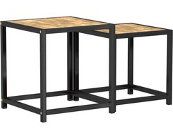 vidaXL - Salontafels - 2 - st - MDF - zwart - en - geel