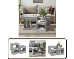 vidaXL Salontafelset 3-delig - Betongrijs Hout Salontafels - Houten Salontafeltjes - Bijzet Tafels - Koffiehoek Meubilair - Living Room Furniture