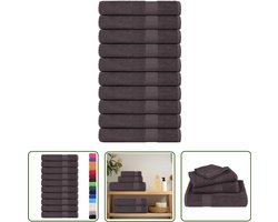 vidaXL Sauna Accessoires - Saunahanddoek - Saunahanddoeken 10 st 80x200 cm 360 g/m² 100% katoen antraciet - Katoenen Handdoek - Badhanddoek - Anthrazit