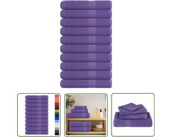vidaXL Sauna Accessoires - Saunahanddoek - Saunahanddoeken 10 st 80x200 cm 360 g/m² 100% katoen paars - Katoenen Handdoek - Absorberende Handdoek - Handdoek Set