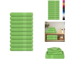 vidaXL Sauna Handdoek - Sauna Handdoeken - Handdoek - Handdoek Met Ophanglus - Saunahanddoeken 10 st 80x200 cm 360 g/m² 100% katoen appelgroen