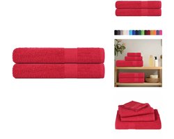 vidaXL Sauna Handdoek - Sauna Handdoeken - Handdoek - Handdoek Met Ophanglus - Saunahanddoeken 2 st 80x200 cm 360 g/m² 100% katoen rood