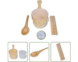 vidaXL Sauna Set - Sauna Accesoires - 5-delige Sauna-accessoireset - Sauna Benodigheden - Sauna Spullen - Sauna Cadeau