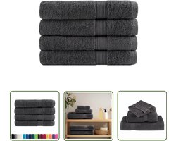 vidaXL Saunadoeken 4 st 600 g/m² Antraciet Saunahanddoeken - Saunadouche - Sauna Accessoires - Handdoekenset - Katoen Handdoeken
