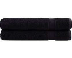 vidaXL - Saunadoeken - SOLUND - 2 - st - 600 - g/m² - 80x200 - cm - zwart