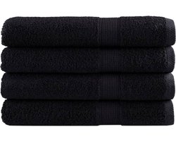 vidaXL - Saunadoeken - SOLUND - 4 - st - 600 - g/m² - 80x200 - cm - zwart