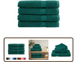 vidaXL Saunadoeken SOLUND - 4 stuks - Groen - 80x200 cm Saunahanddoeken - Saunadouche - Wellness - Sauna Accessoires - Groene Handdoek