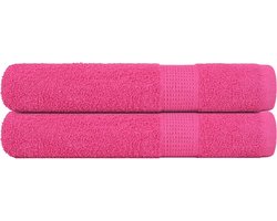 vidaXL - Saunahanddoeken - 2 - st - 80x200 - cm - 360 - g/m² - 100% - katoen - roze