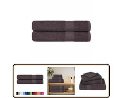 vidaXL Saunahanddoeken 2 stuks - 80x200 cm - Katoen Saunahanddoek - Sauna Accessoires - Katoenen Handdoek - Badhanddoek - Anthrazit