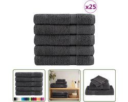 vidaXL Saunakussens - Saunahanddoeken - Saunadoeken SOLUND 25 st 600 g/m² 80x200 cm antracietkleur - Sauna Accessoires - Katoenen Handdoeken - Absorptievermogen