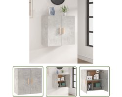 vidaXL Scandinavisch Design - Wandkast - Wandkast 60x30x60 cm bewerkt hout betongrijs - Beton Grijs - Opbergkast - Zweefkast