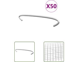 vidaXL Schanskorf - Gabionhaken - Gabionhaken 50 st 15 cm gegalvaniseerd staal - Afstandhouder - Tuindecoratie - Terrasbeplating