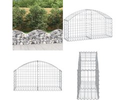 vidaXL Schanskorf gewelfd 100x30x40/60 cm gegalvaniseerd ijzer - Schanskorfmand - Schanskorfmanden - Schanskorf - Schanskorfmuur
