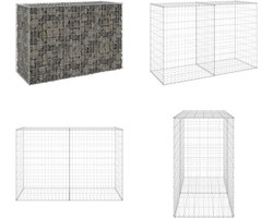 vidaXL Schanskorfmuur met deksels 150x60x100 cm gegalvaniseerd staal - Gabionbak - Gabionbakken - Gabion Bak - Gabion Bakken