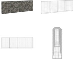 vidaXL Schanskorfmuur met deksels 300x30x100 cm gegalvaniseerd staal - Gabionbak - Gabionbakken - Gabion Bak - Gabion Bakken