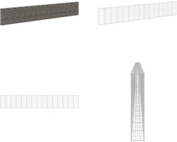 vidaXL Schanskorfmuur met deksels 900x30x150 cm gegalvaniseerd staal - Gabionbak - Gabionbakken - Gabion Bak - Gabion Bakken