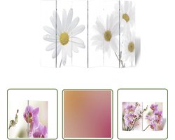 vidaXL Scheidingswand - Kamerscherm - Kamerscherm inklapbaar bloem 217x170 cm - Roomdivider - Vloerschot - Meubilair