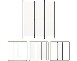 vidaXL Scheidingswand - Kamerscherm - Kamerscherm met 3 panelen 150x180 cm wit - Privacy Screen - Ruimteverdeler - Paravent