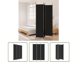 vidaXL Scheidingswand - Kamerscherm - Kamerscherm met 3 panelen 150x220 cm stof zwart - Privacy Screen - Kamerdivider - Design Meubilair