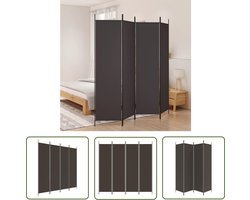 vidaXL Scheidingswand - Kamerscherm - Kamerscherm met 4 panelen 200x200 cm stof bruin - Privacy - Woonaccessoires - Stoffen Wand