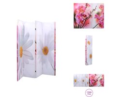 vidaXL Scheidingswand - Scheidingswanden - Ruimteverdeler - Ruimteverdelers - Kamerscherm inklapbaar bloem 200x170 cm