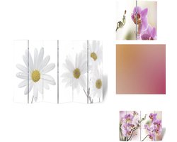 vidaXL Scheidingswand - Scheidingswanden - Ruimteverdeler - Ruimteverdelers - Kamerscherm inklapbaar bloem 217x170 cm