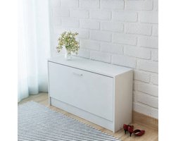 vidaXL - Schoenen - opbergkast - 80x24x45 - cm - wit