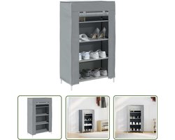 vidaXL Schoenen Organizer - Schoenenkast - Schoenenkast 60,5x30x97 cm vliesvlies grijs - Schoenenrek - Opbergkast - Entree Kast
