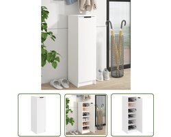 vidaXL Schoenen Rek - Schoenenkast - Schoenenkast 30x35x100 cm bewerkt hout wit - Opbergkast - Houten Schoenenkast - Witte Schoenenkast