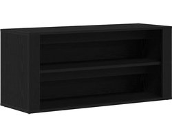 vidaXL - Schoenenbank - 100x35x45 - cm - bewerkt - hout - zwart - eikenkleurig