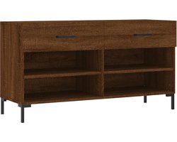 vidaXL - Schoenenbank - 102x35x55 - cm - bewerkt - hout - sonoma - eikenkleurig