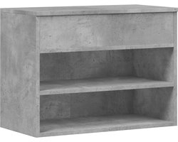 vidaXL Schoenenbank - 60x30x45 cm - Betongrijs Schoenenkast - Opbergbank - Beton Grijs - Houten Bank - Trendy Meubilair