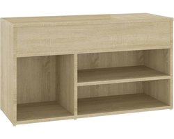 vidaXL - Schoenenbank - 80x30x45 - cm - bewerkt - hout - sonoma - eikenkleurig