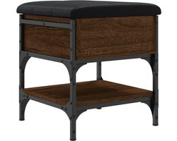 vidaXL Schoenenbank Bruin Eiken 42x42x45 cm Schoenenbankje - Schoenenbankjes - Halbankje - Opbergbankje