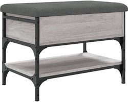 vidaXL Schoenenbank Grijs Sonoma Eiken 62x42x45 cm Schoenenbankje - Schoenenbankjes - Halbankje - Opbergbankje