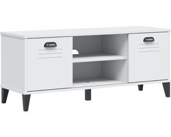 vidaXL - Schoenenbank - VIKEN - 106x35x45 - cm - bewerkt - hout - wit