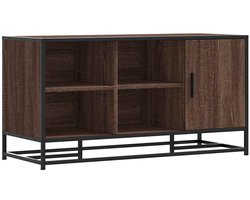vidaXL Schoenenbankje - Schoenenbankjes - Halbankje - Opbergbankje - Schoenenbank 100x40x53,5 cm bewerkt hout en metaal bruin eiken