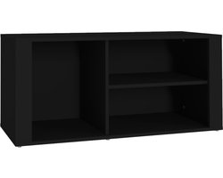 vidaXL - Schoenenkast - 100x35x45 - cm - bewerkt - hout - zwart