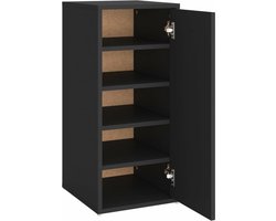 vidaXL - Schoenenkast - 32x35x70 - cm - bewerkt - hout - zwart