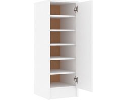 vidaXL - Schoenenkast - 32x35x92 - cm - bewerkt - hout - wit