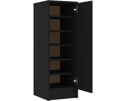 vidaXL - Schoenenkast - 32x35x92 - cm - bewerkt - hout - zwart