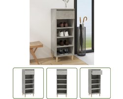 vidaXL Schoenenkast - 40x36x105 cm - Betongrijs Schoenenkast - Houten Schoenenkast - Schoenen Rek - Bergruimte Schoenen - Entreehal Furniture