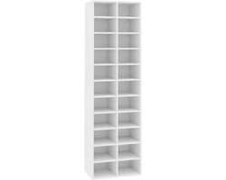 vidaXL - Schoenenkast - 54x34x183 - cm - bewerkt - hout - wit