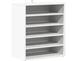 vidaXL - Schoenenkast - 60x35x70 - cm - bewerkt - hout - wit