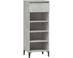 vidaXL Schoenenkast - Betongrijs - 40x36x105 cm Schoenenkast - Schoenen Rek - Schoenuwen Kast - Schoenen Opbergen - Bergruimte