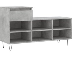 vidaXL Schoenenkast - Betongrijs - Stijlvol & Praktisch Schoenenkast - Betonnen Grijze Schoenenkast - Houten Schoenenkast - Schoenenrek - Opbergkast